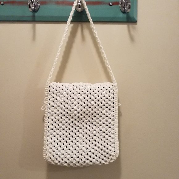 Vintage white macrame boho hippy bag - Picture 4 of 4
